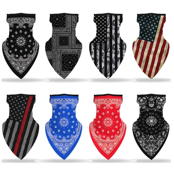 Sports Neck Gaiter Ear Loop Triangle Face Scarf 9
