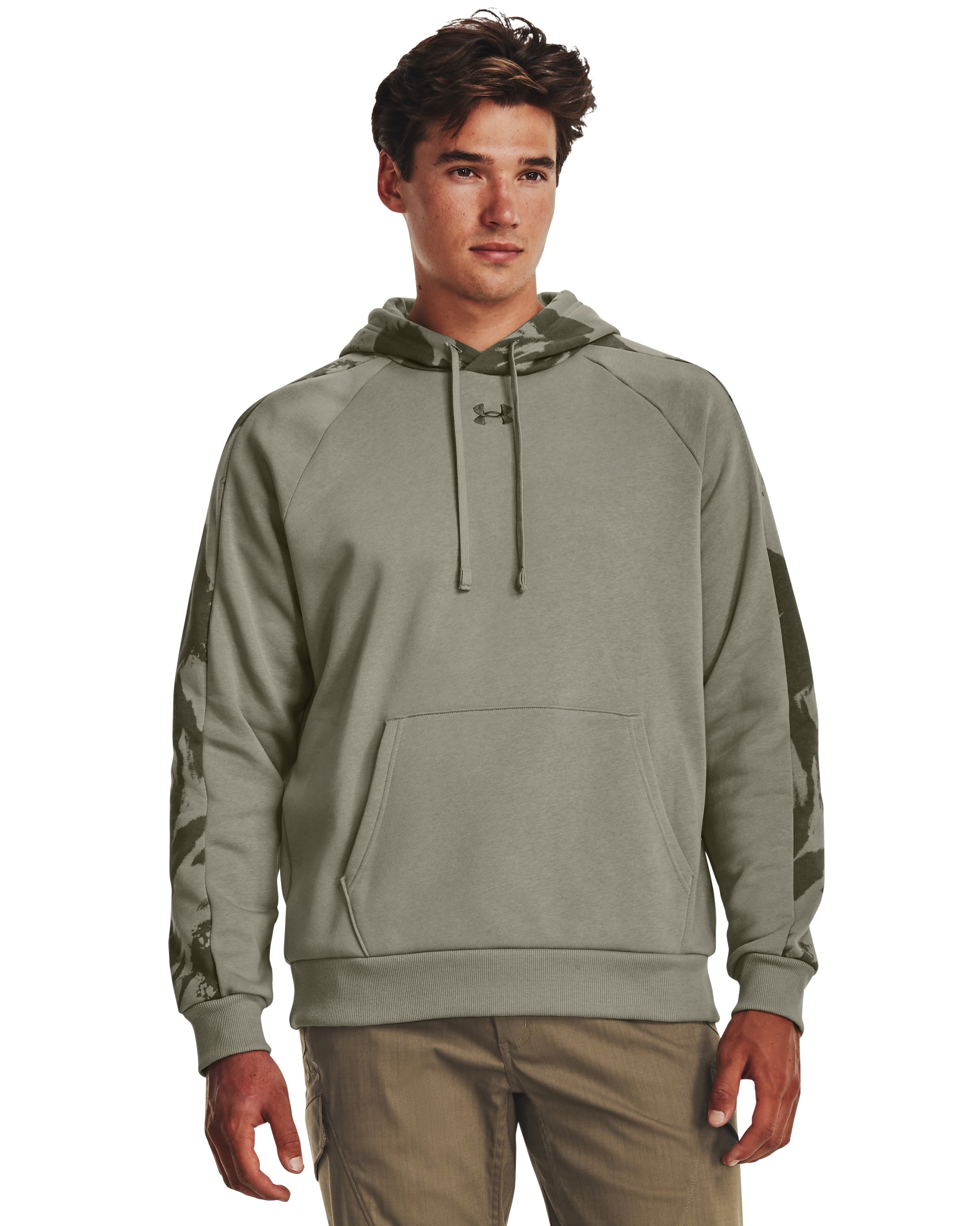 Men's UA Rival Fleece Camo Blocked Hoodie, custom hoodie or sweatshirt with logo imprint 3