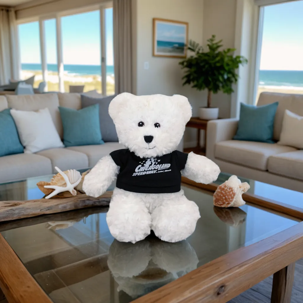 12" White Bear with Embroidered Eyes 4