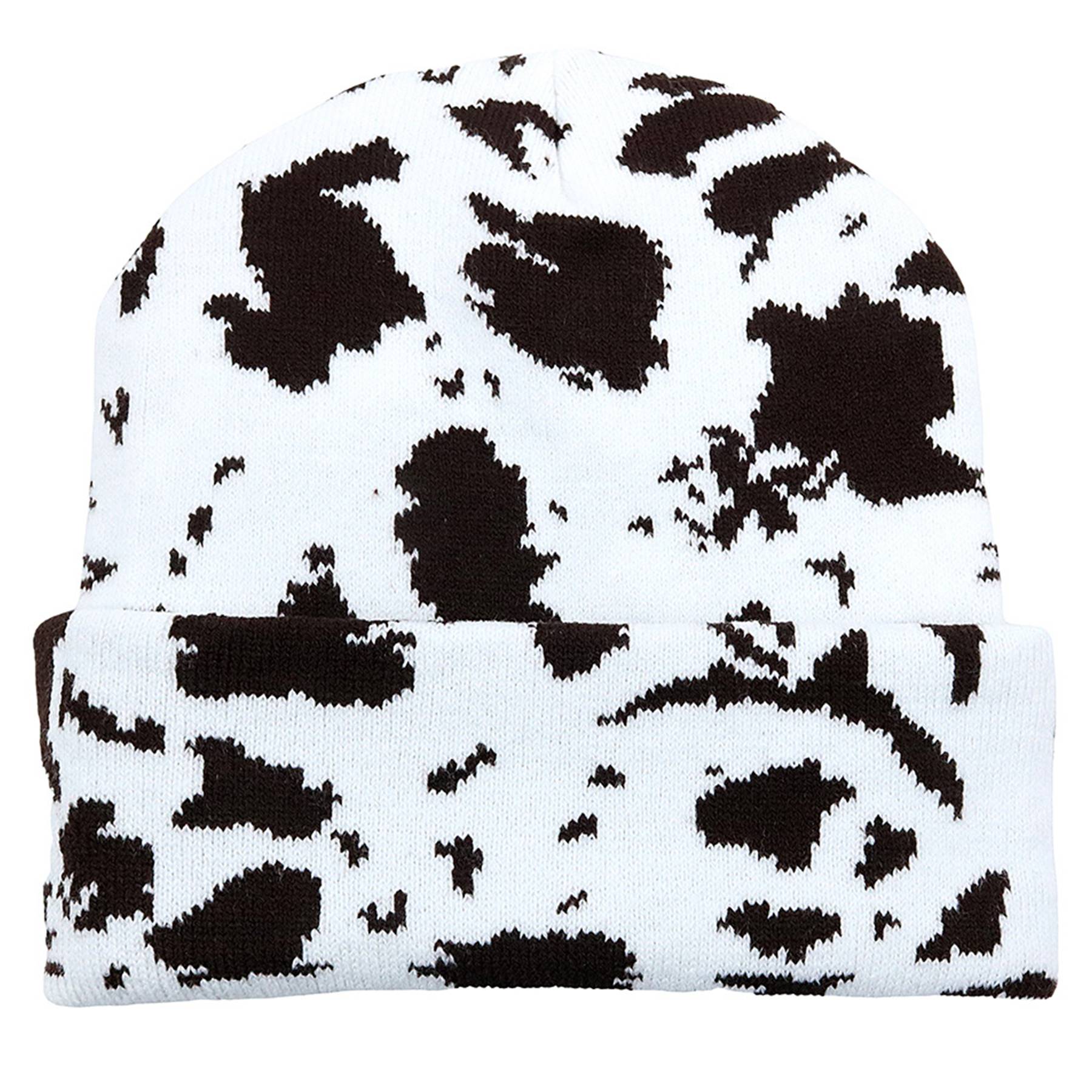 Spotted Knit Cap Cow Stripes Beanie 8