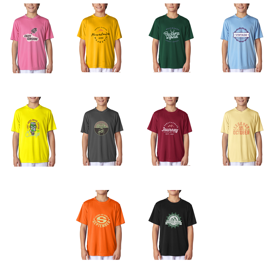 UltraClub Youth Cool & Dry Training Tee 4 oz