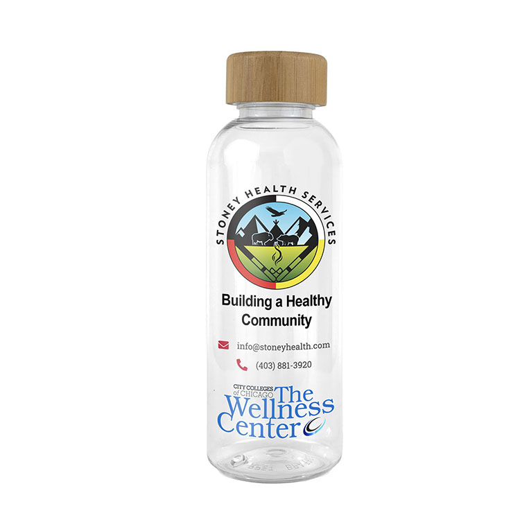 "CLEARLY FLOW" 16 oz Recycled RPET Bottle With Bamboo Cap 6