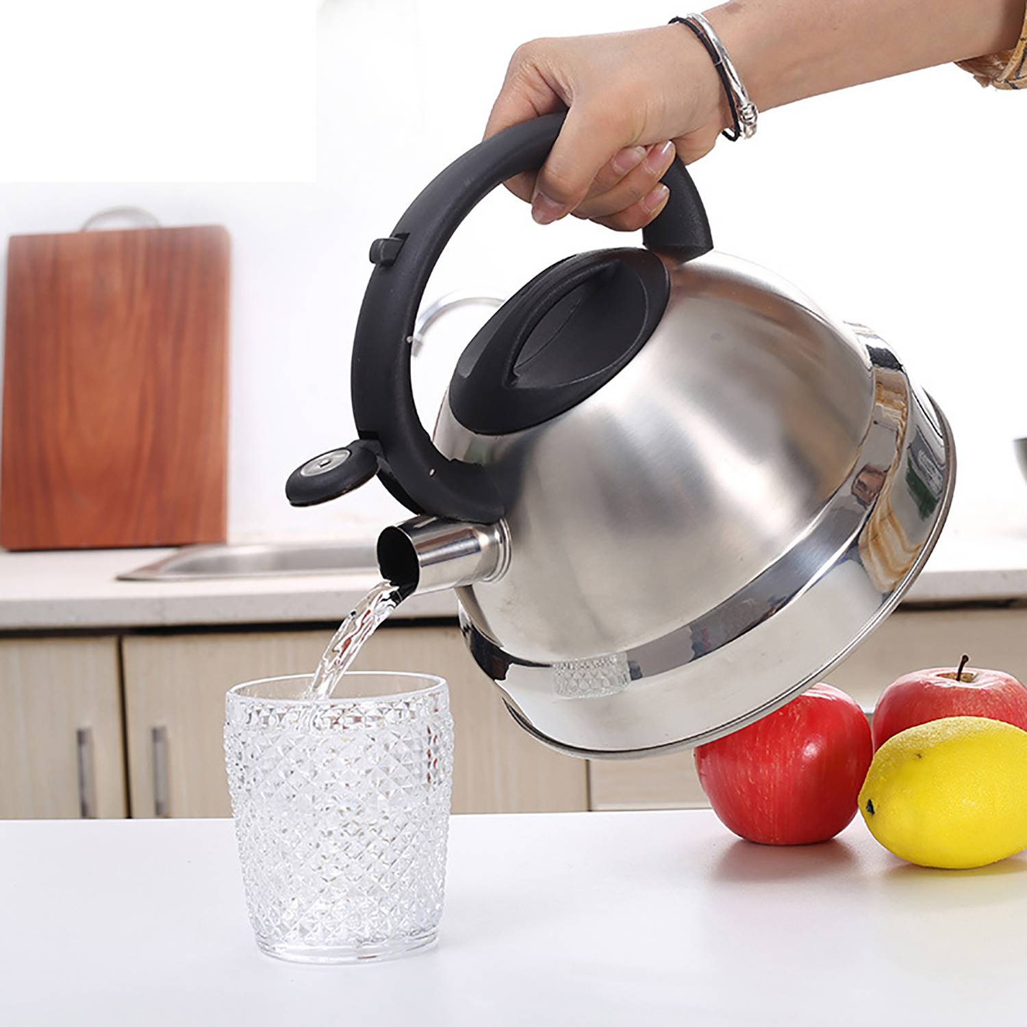 101oz Stainless Steel Blaring Flat Base Kettle 6