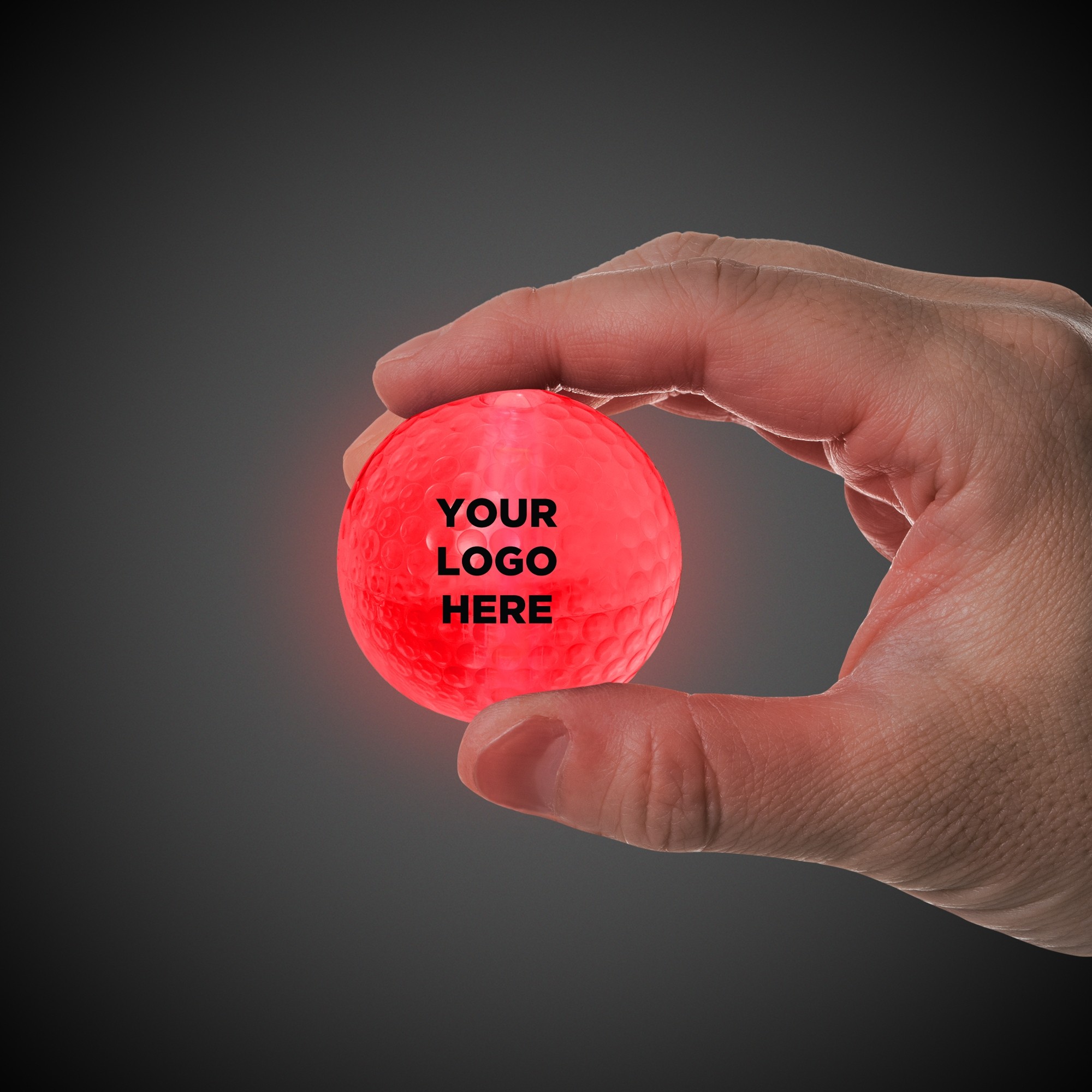 RED GLOW FLYER GOLF BALL (with a 1 1/2'' Jumbo Lightstick)