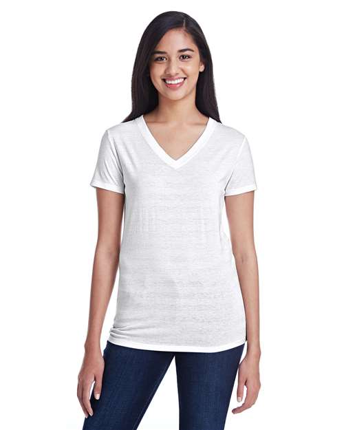 Women's Invisible Stripe V-Neck T-Shirt - 252RV 9