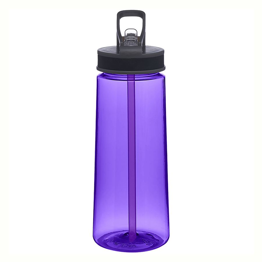 Sports Plastic Water Bottle - with Sip Straw, 22 oz. 2