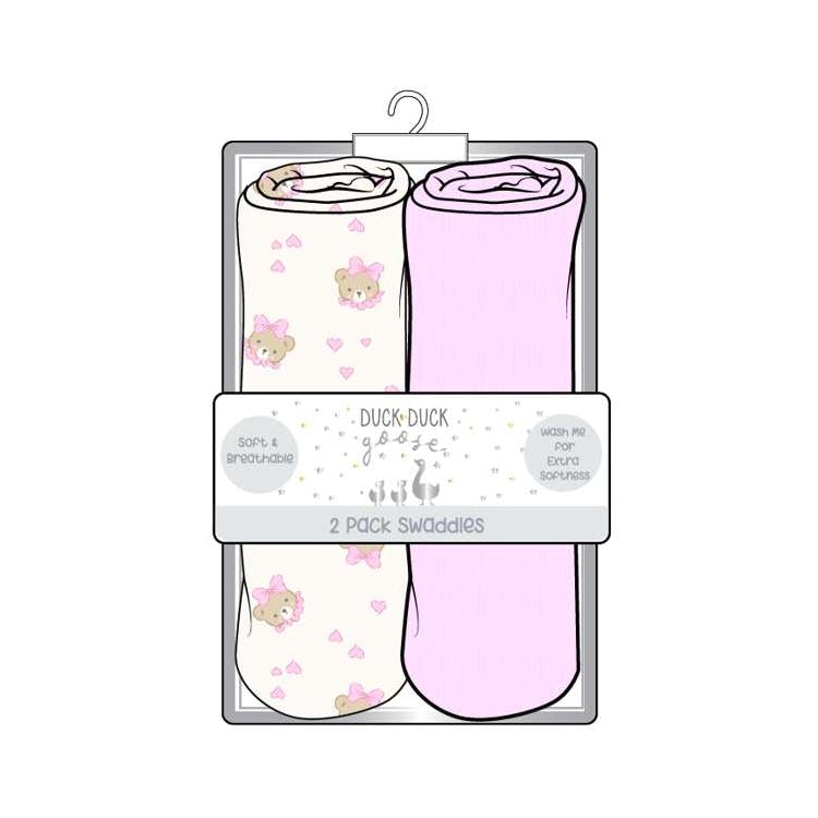 Girls Muslin Swaddles 2pk 1