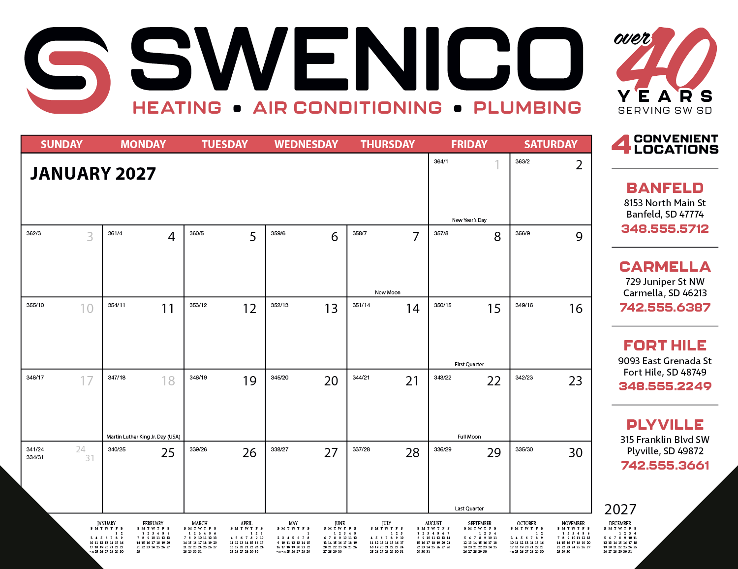 Skinner & Kennedy® Desk Pad Calendar 2