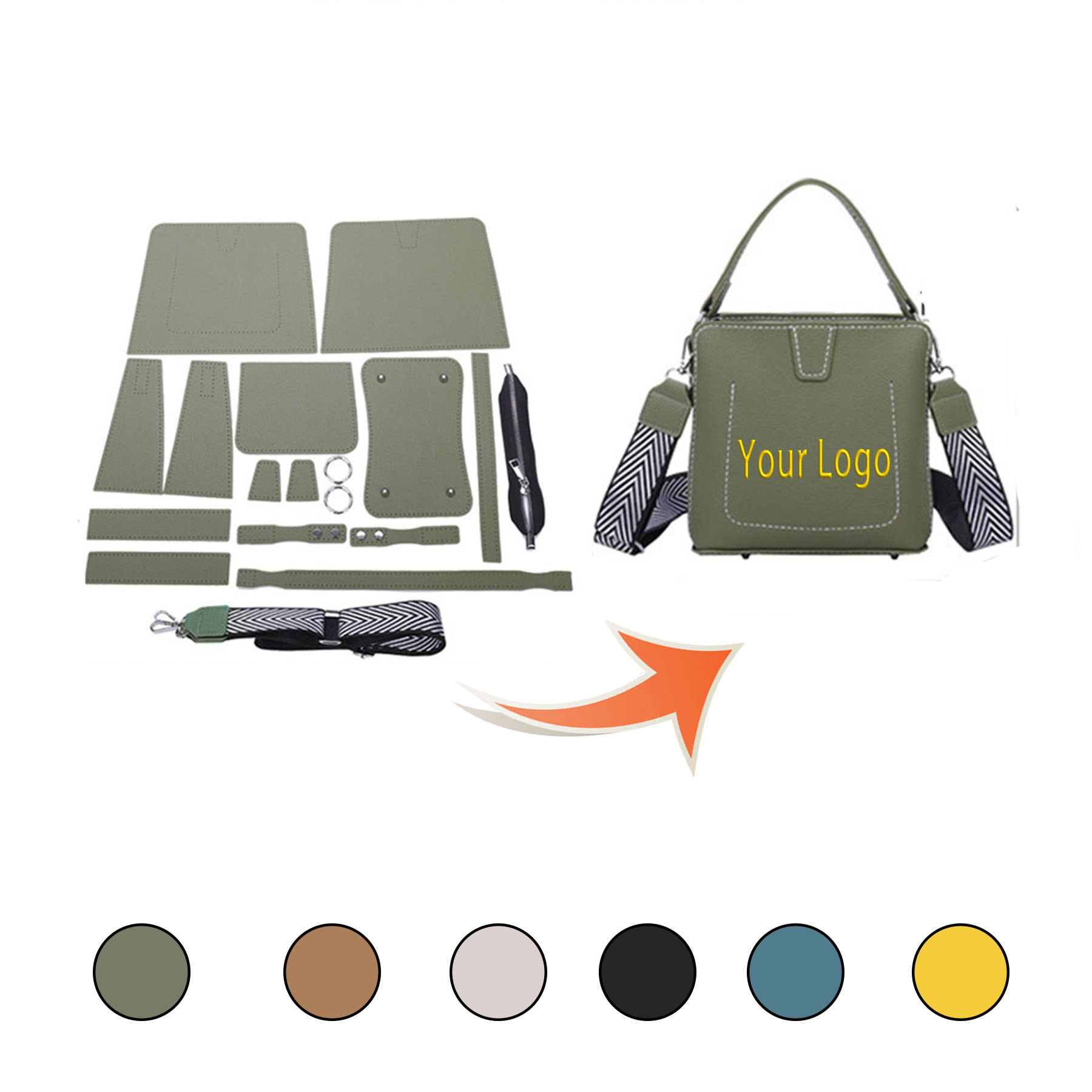 DIY PU Leather Shoulder Bag Making Set 1