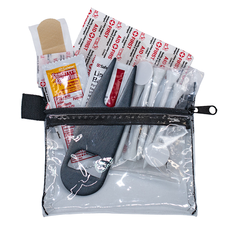 "DEL MONTE" 14 Piece Golf Kit Components inserted into Zipper Pack 16