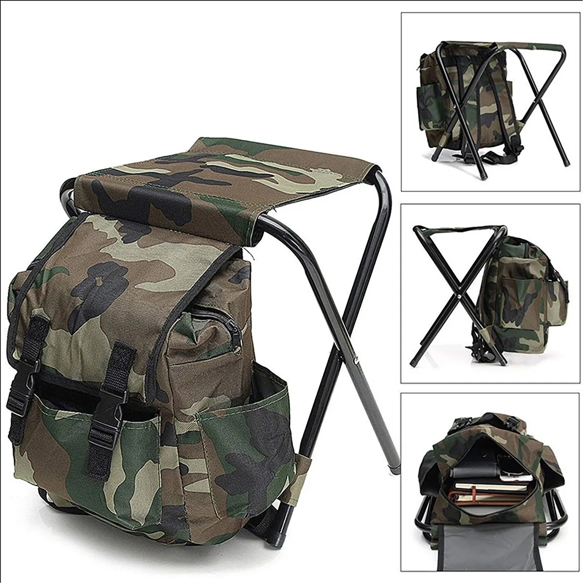In Stock Portable Outdoor Folding Fishing Stool Backpack 6