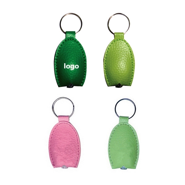 Key Chain with PU Tag and LED Light 1