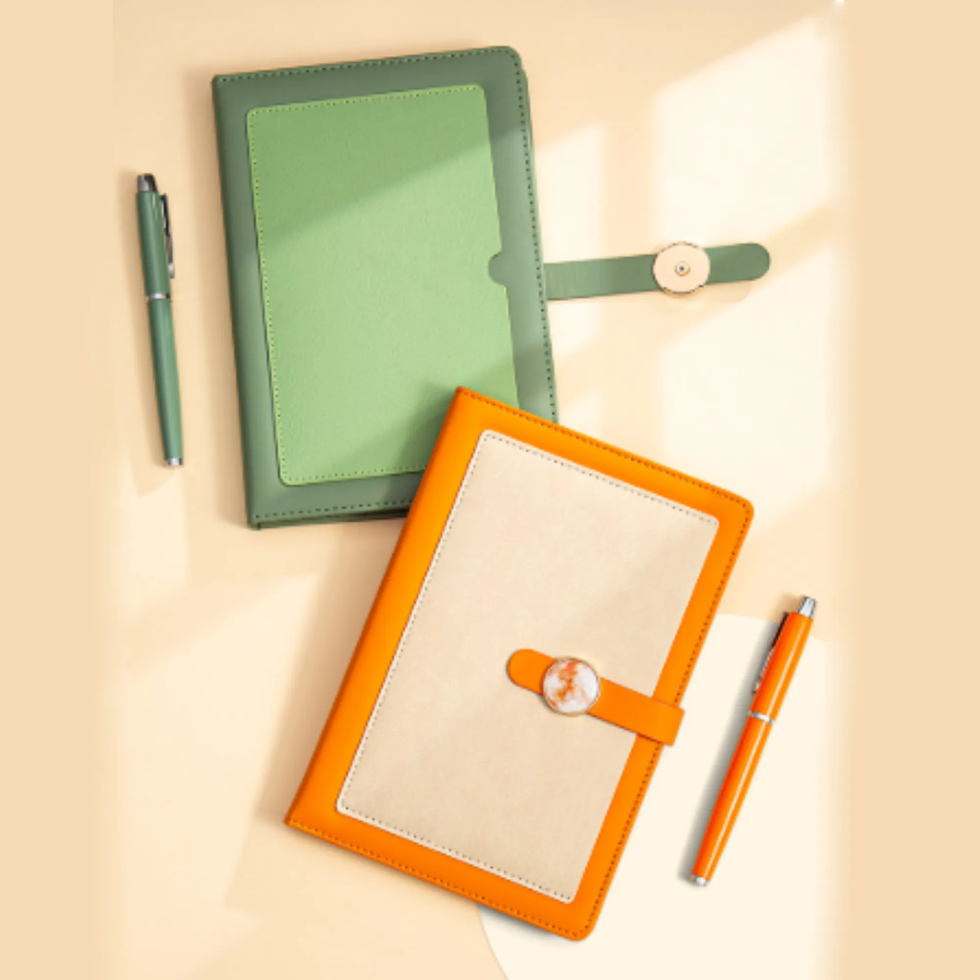 Leather Notebook Pen Set Customizable for Business Gifts 2