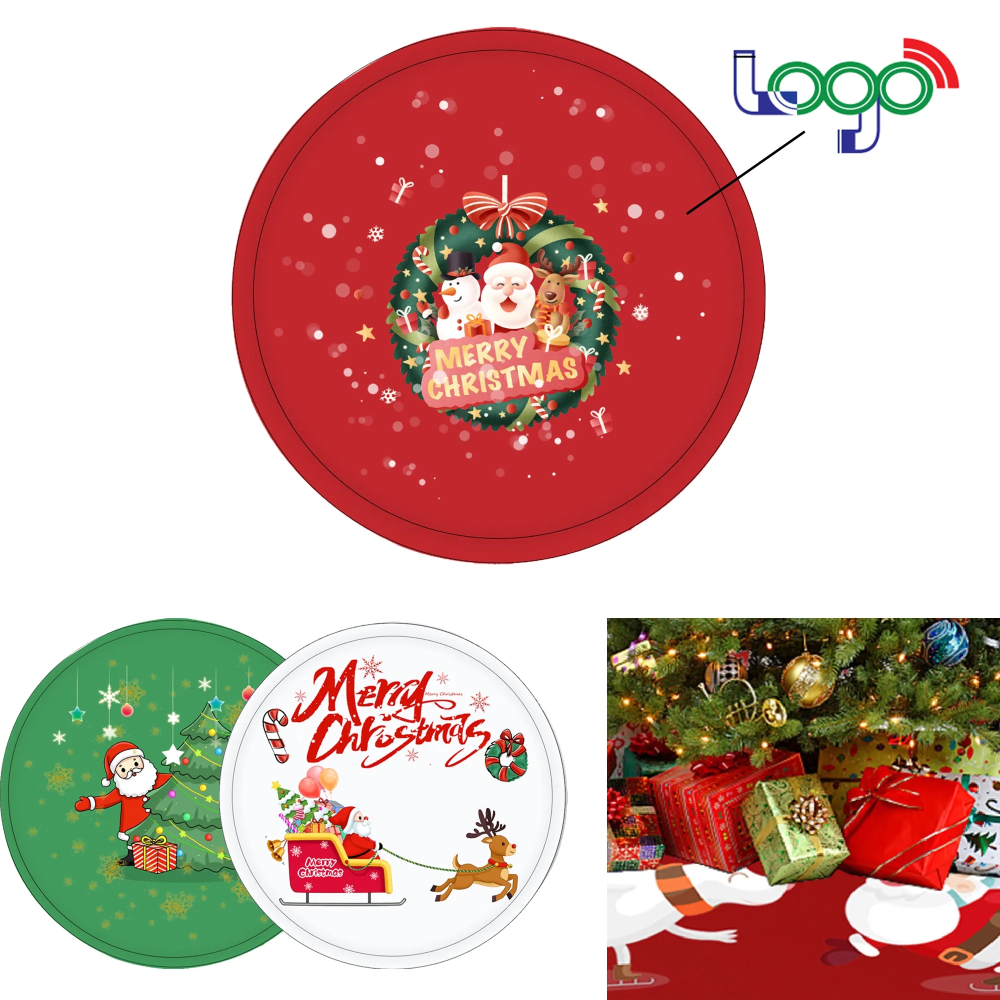 Custom Extra-Large Christmas Tree Silicone Anti-Slip Mat 4