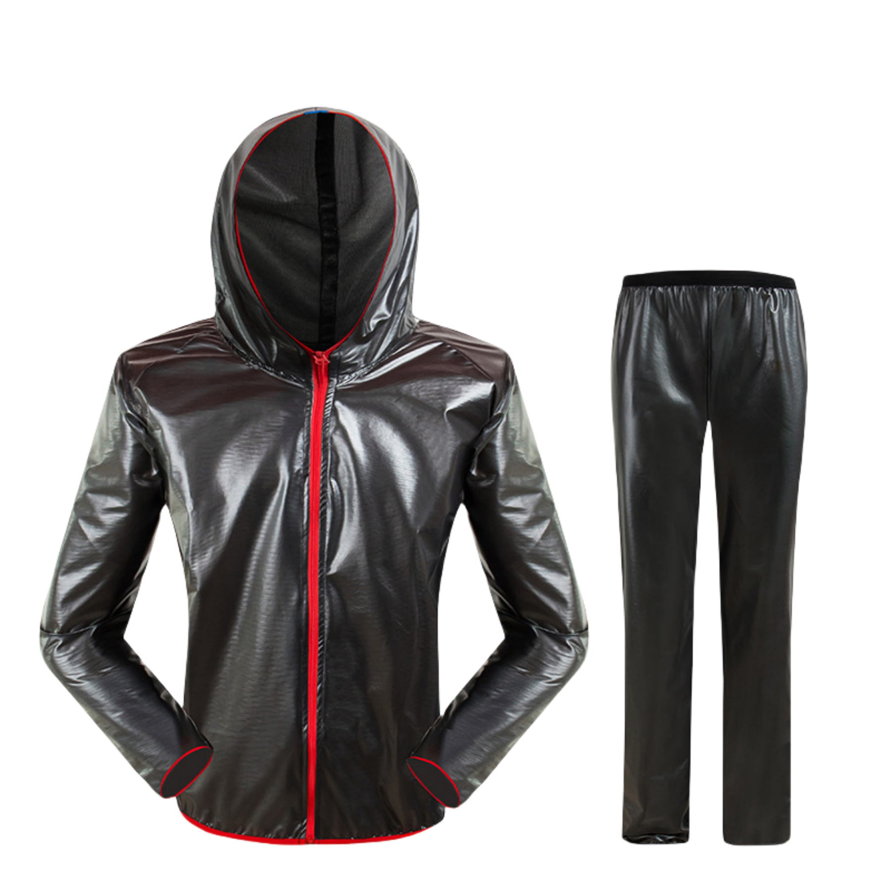 Breathable PU Raincoat Suit Reflective Poncho Jacket 5
