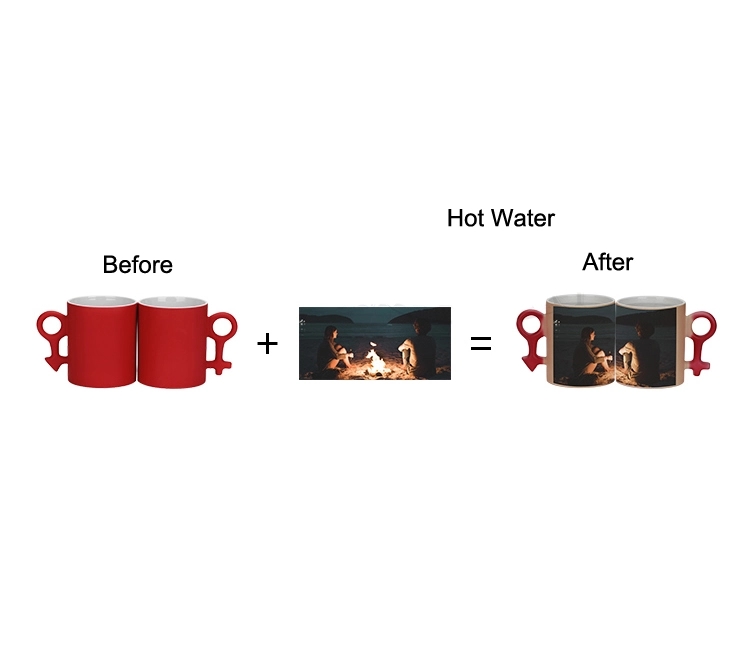 11 oz. Color Changing Ceramic Mug for Couples 2