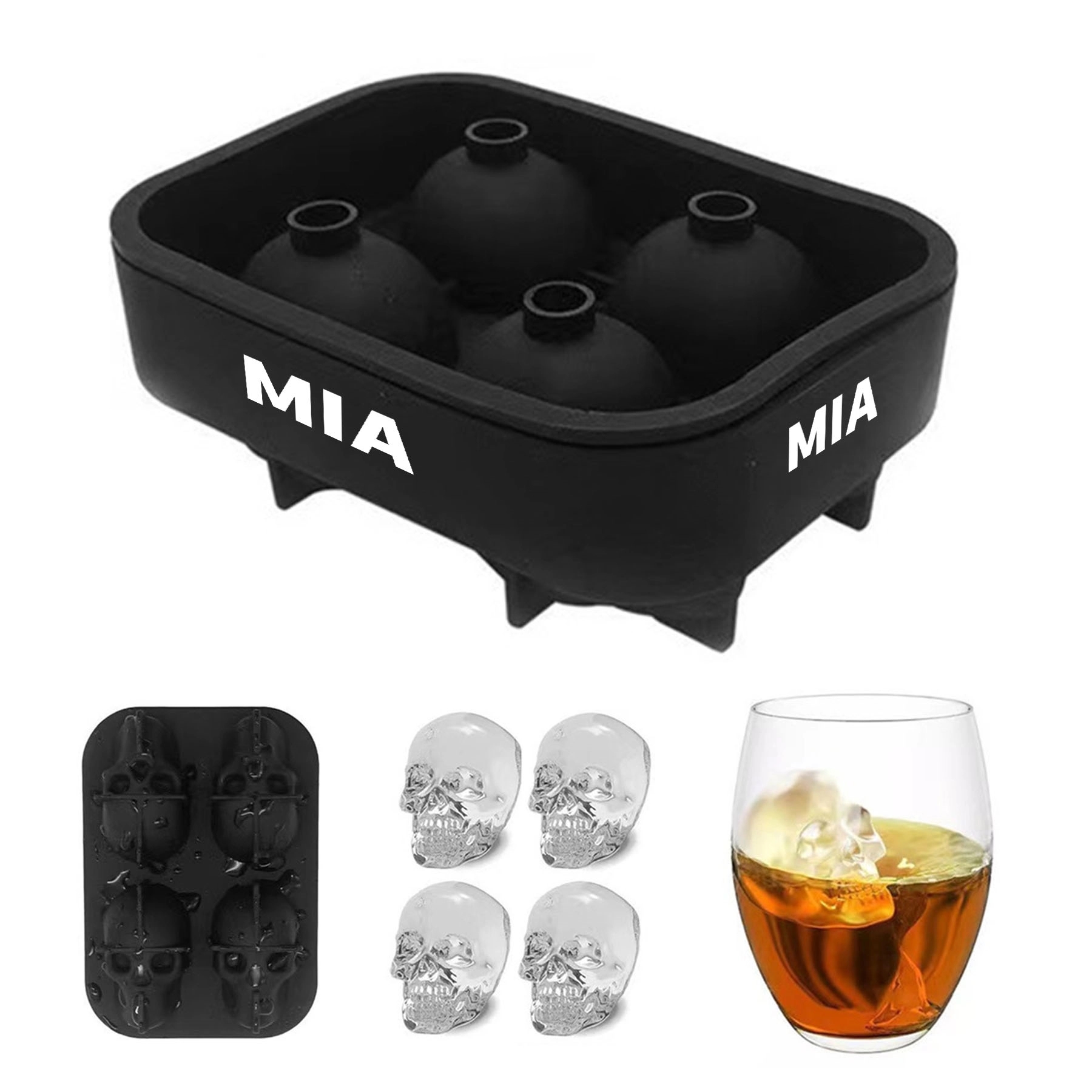 3D Skull Ice Mold Tray 2