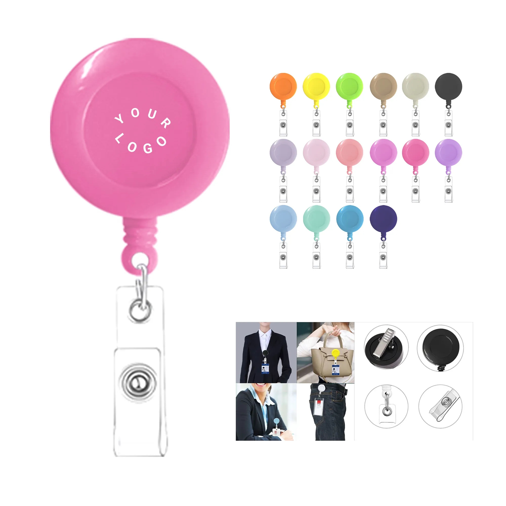 ABS Plastic Retractable Badge Holder with Clip 1