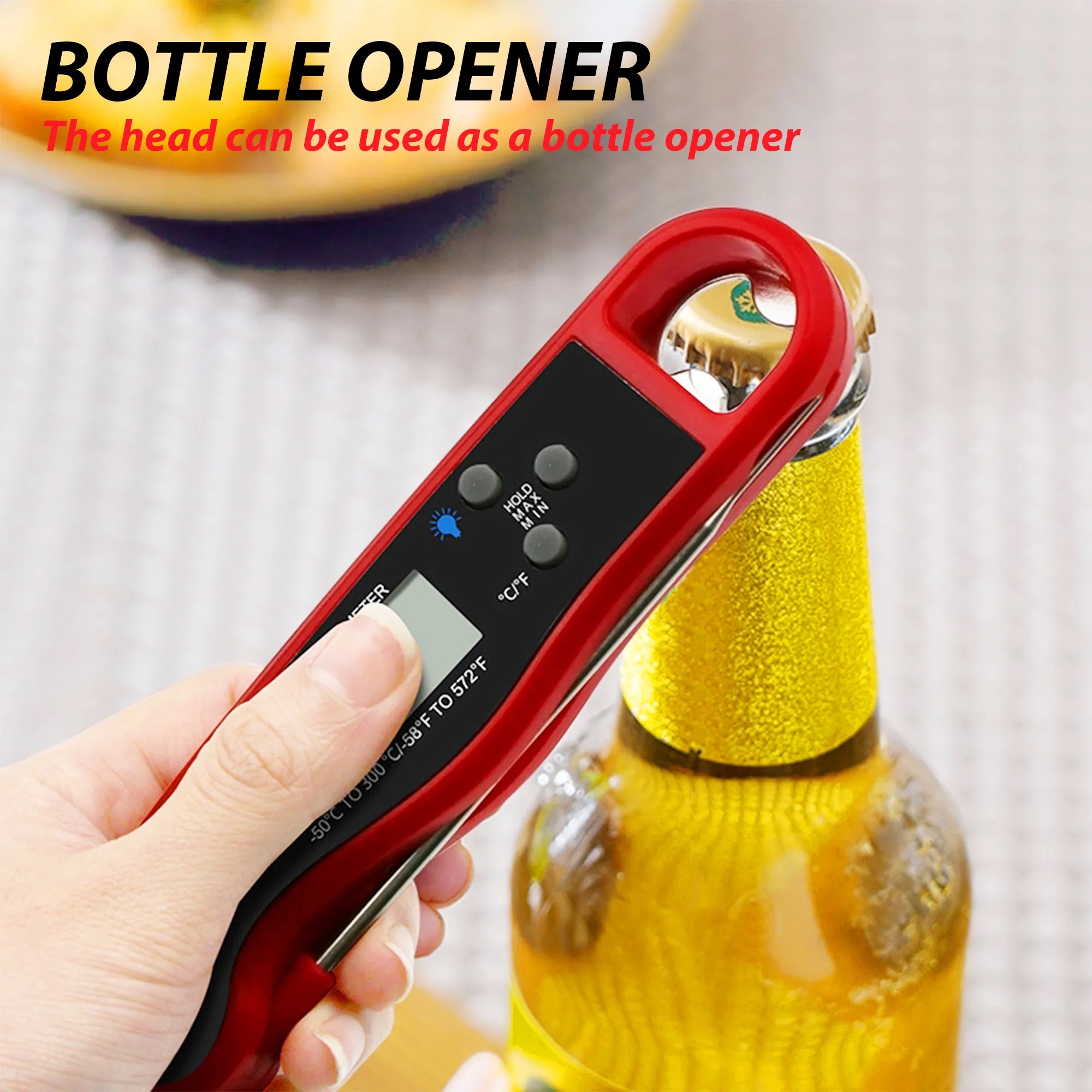Foldable Digital Meat Thermometer With LCD Display 3