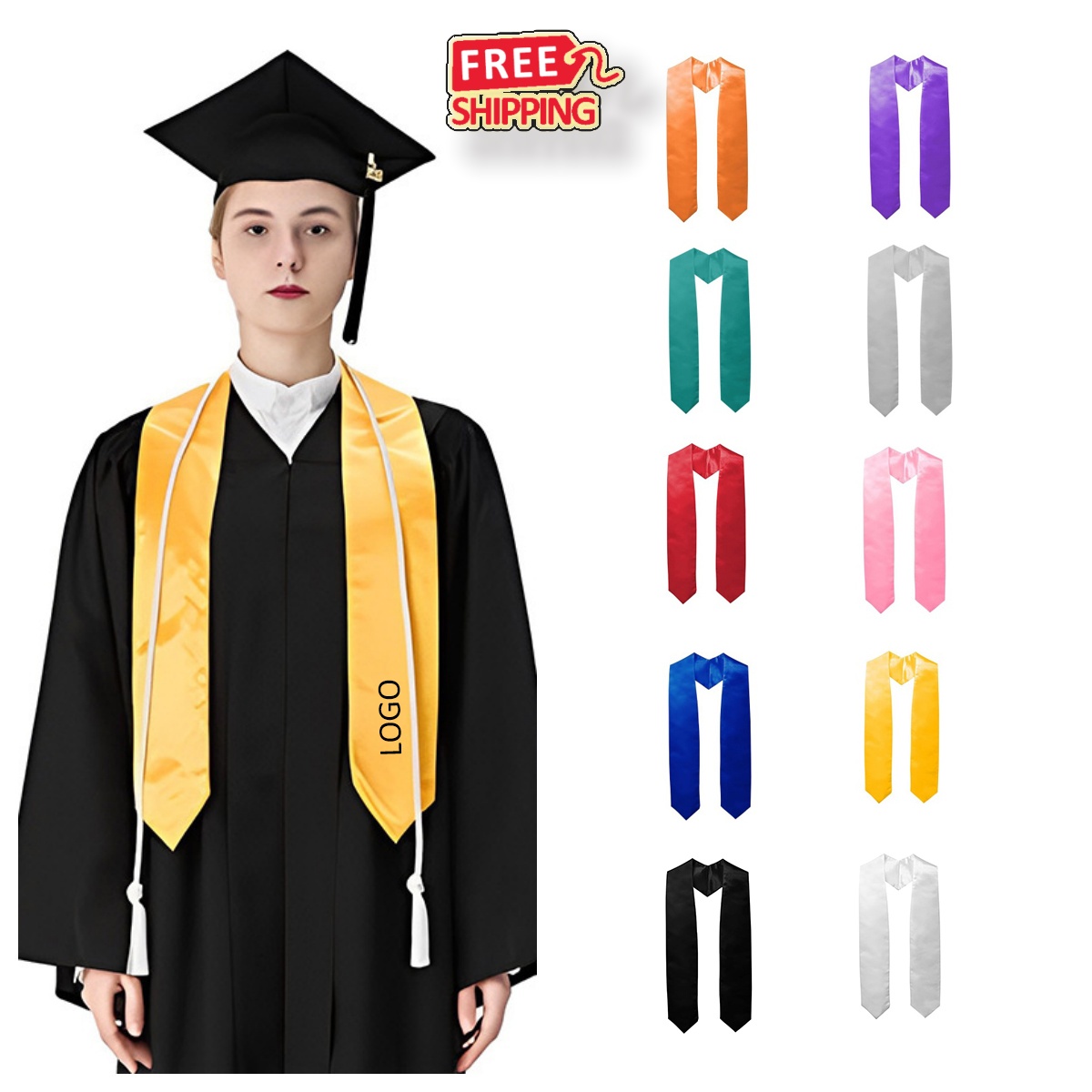 Satin Graduation Stole 71.65 Inch 6