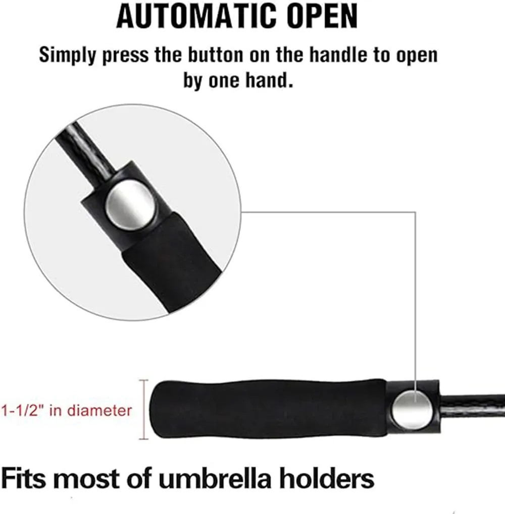 62" Arc Double Canopy Automatic Open Golf Umbrella 6