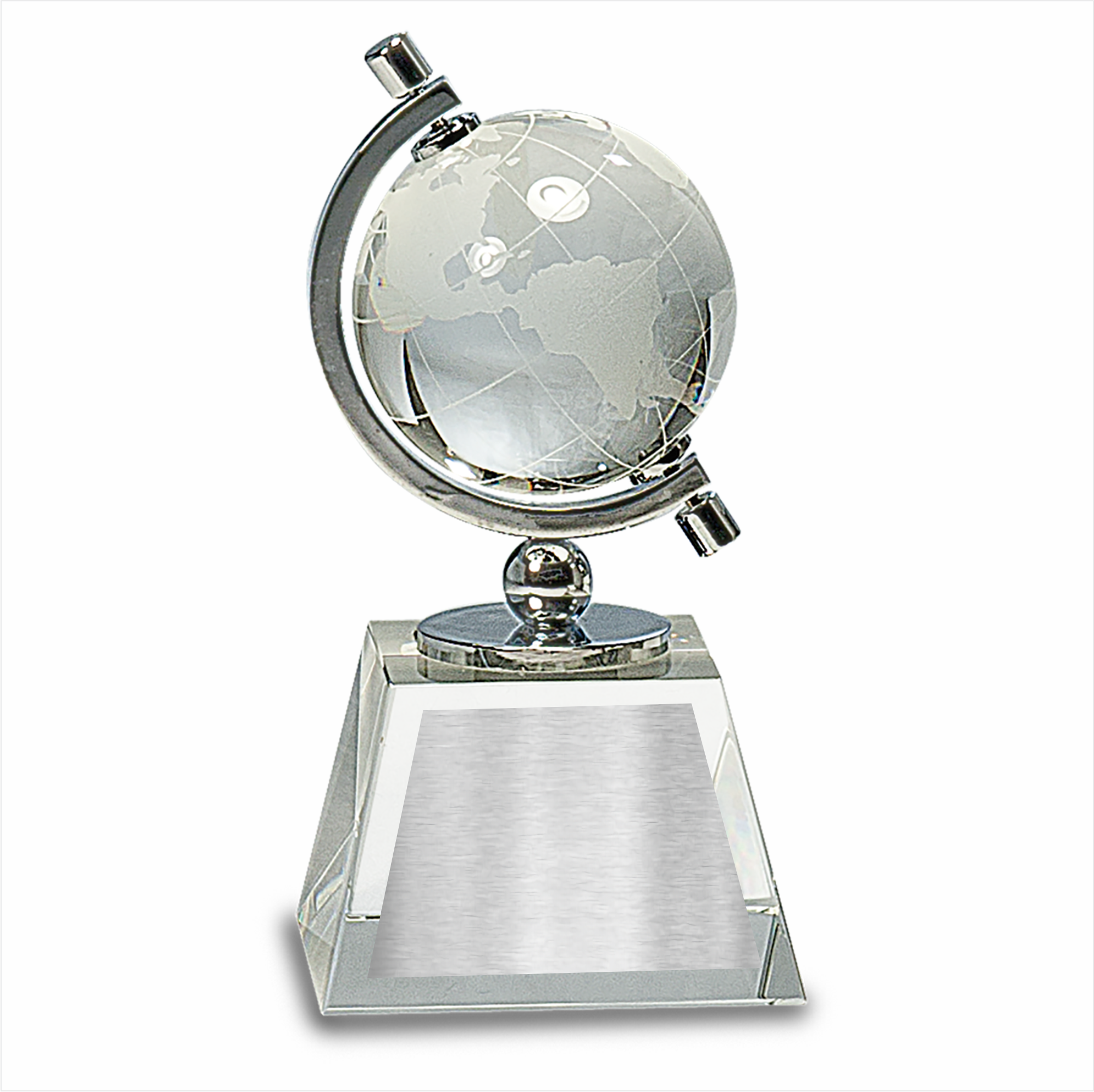 6'' Crystal Spinning Globe on Clear Base 5