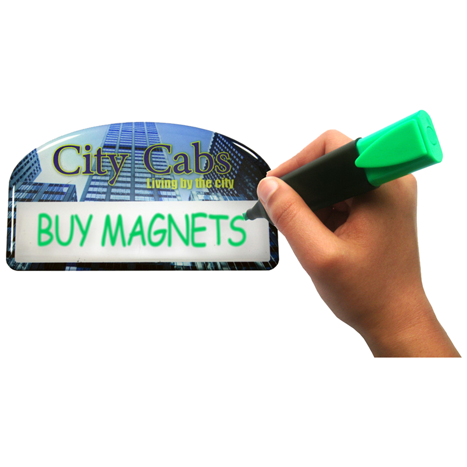 Magnetic Promo / Button / Name Badge with custom shape from 5.1 - 6 Sq. In.