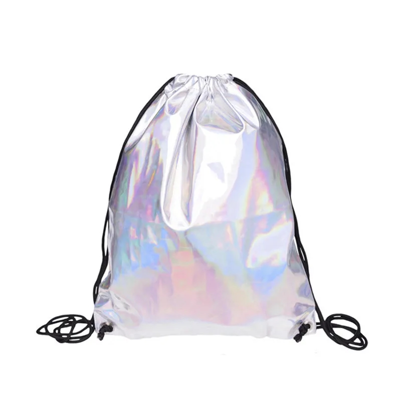 Pu Metallic Sport Drawstring Backpack Bag 3