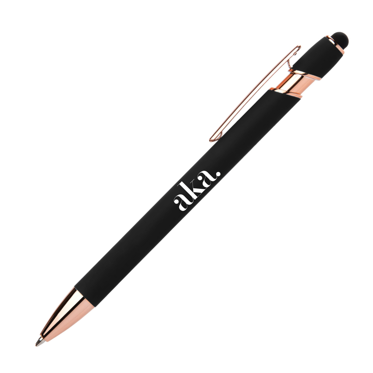 Stylus-4562 Ballpoint Soft Touch Pens with Rose Gold Trims 1