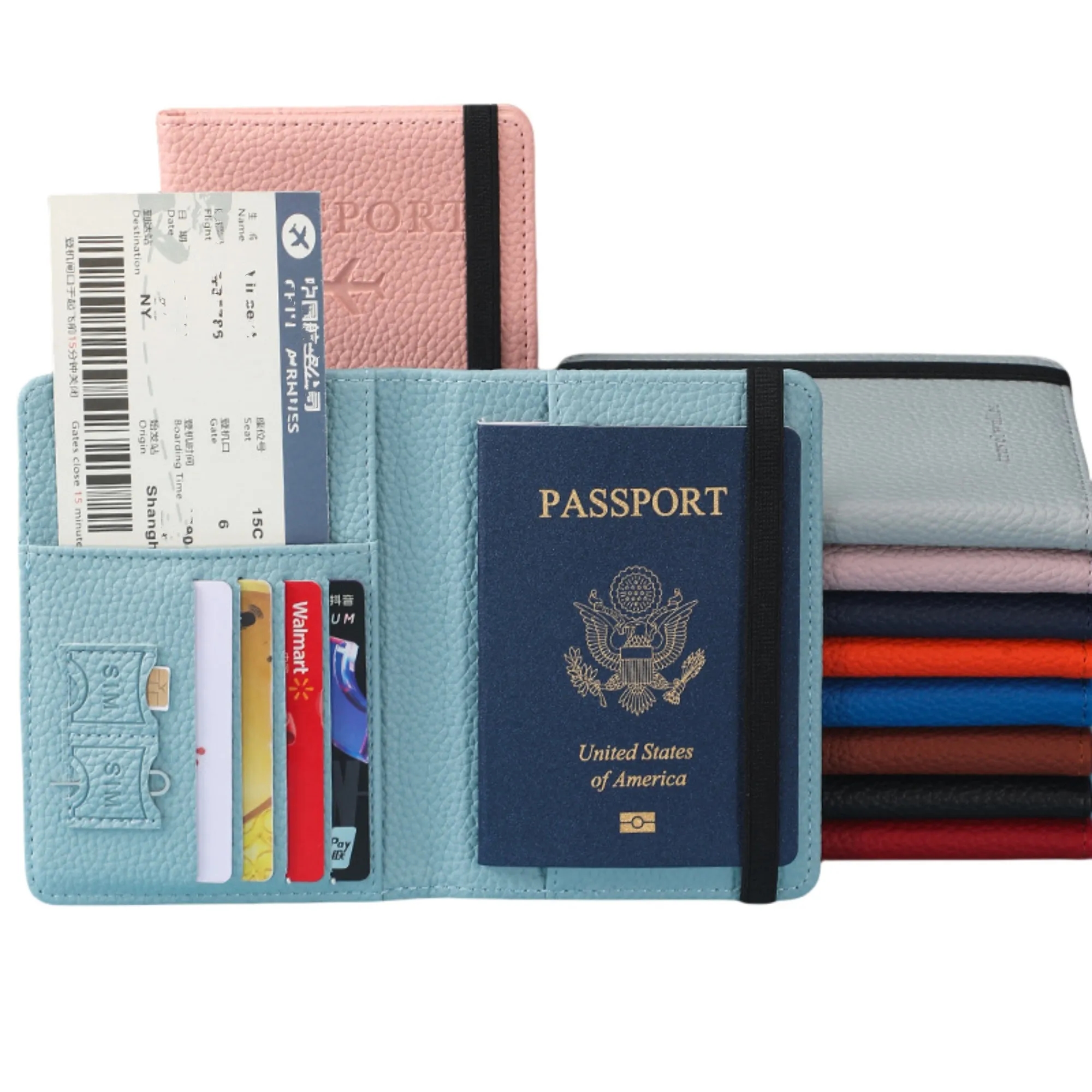 Passport Wallet Multi-Pocket Elastic ID Holder 1