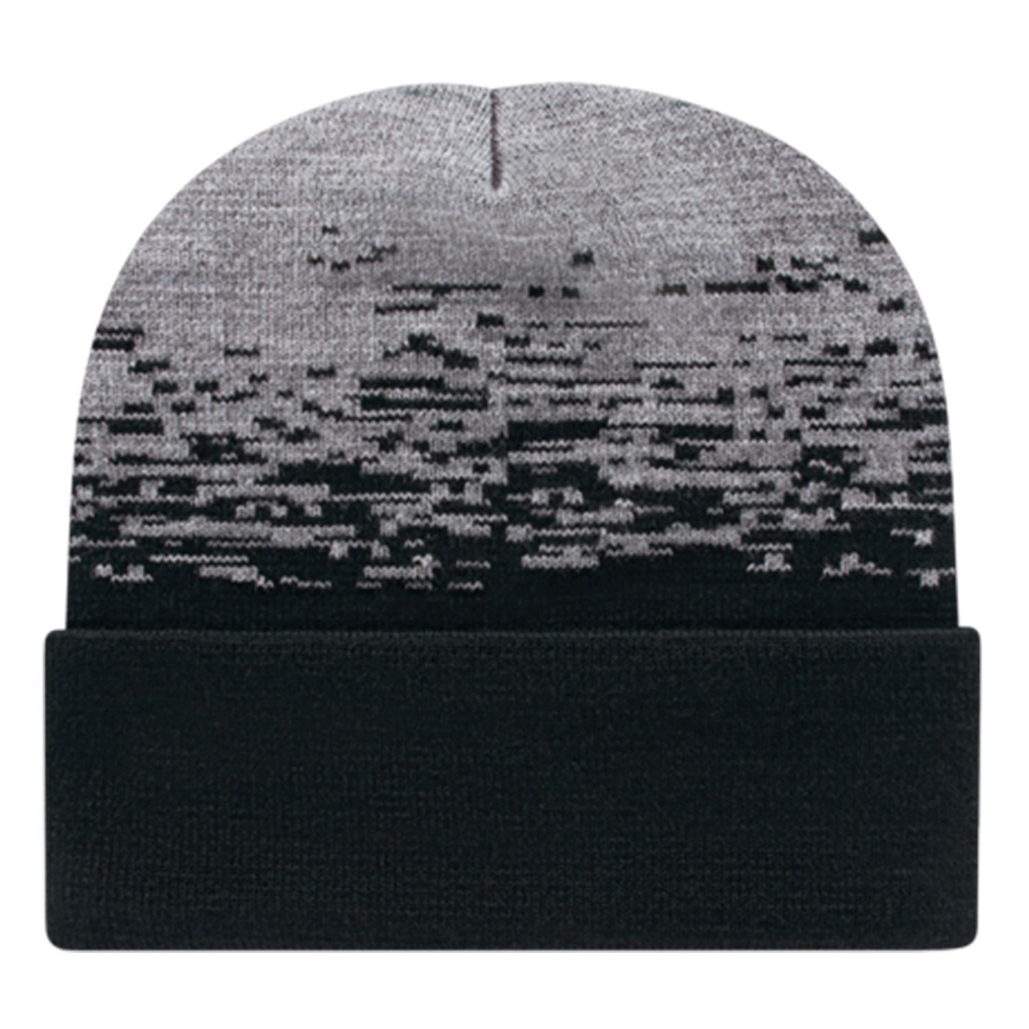 C A Static Pattern Knit Cap With Cuff 14