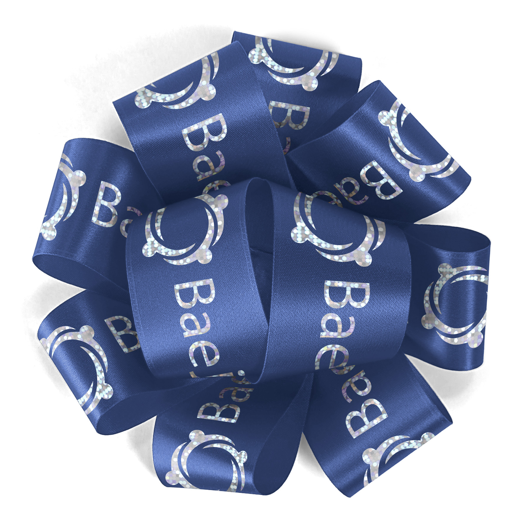 1 1/2" Badge Satin Bow - Foil Print 30