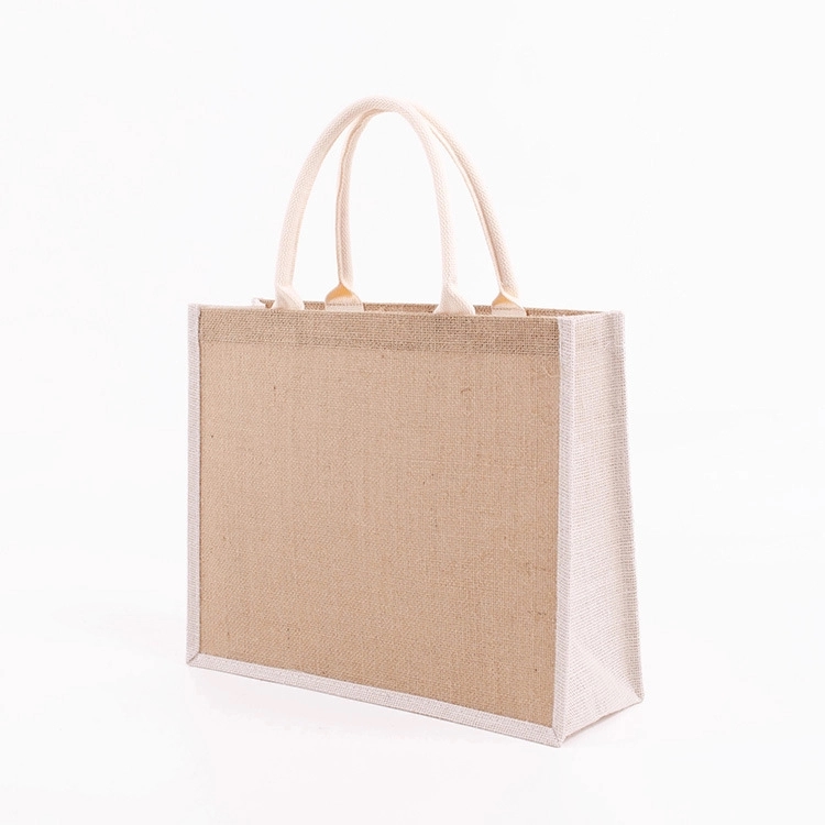 Laminated Jute Bags w/ Colored Sides and Handles 1