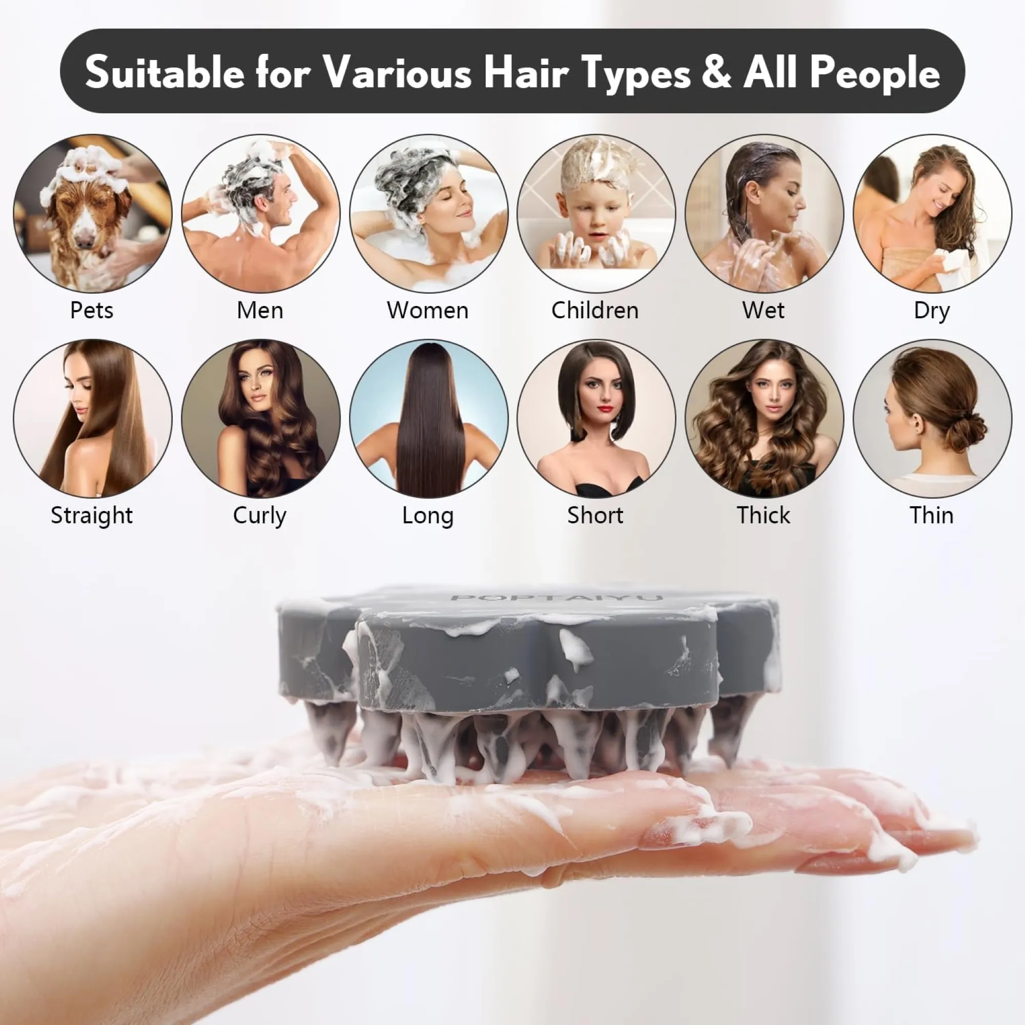 Silicone Head Meridian Massage Shampoo Brush 2