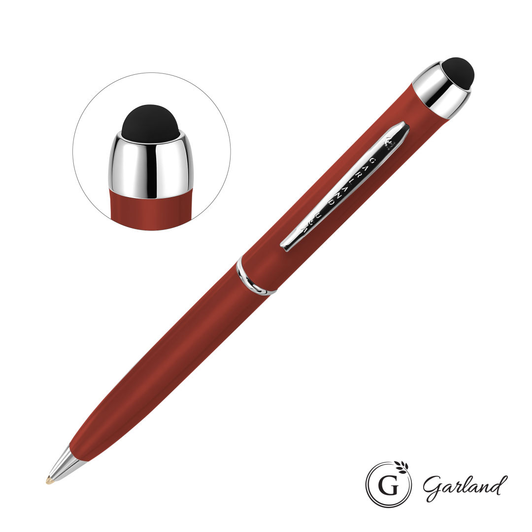 Garland® Stylus Matte Ballpoint Twist Pen - Chrome Accent 7