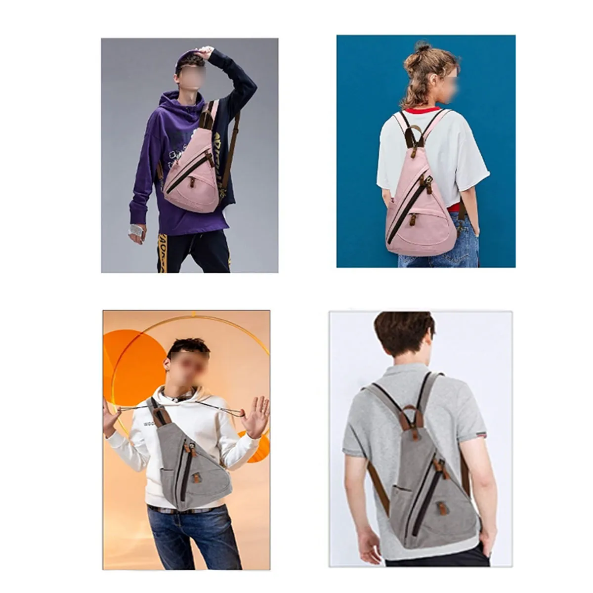 Lightweight Nylon Crossbody Backpack All-Over Printing 2