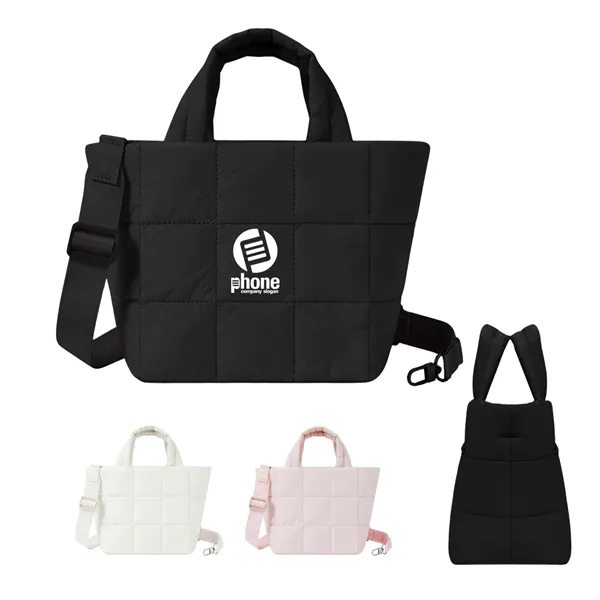 Puffer Tote Bag with Adjustable Strap