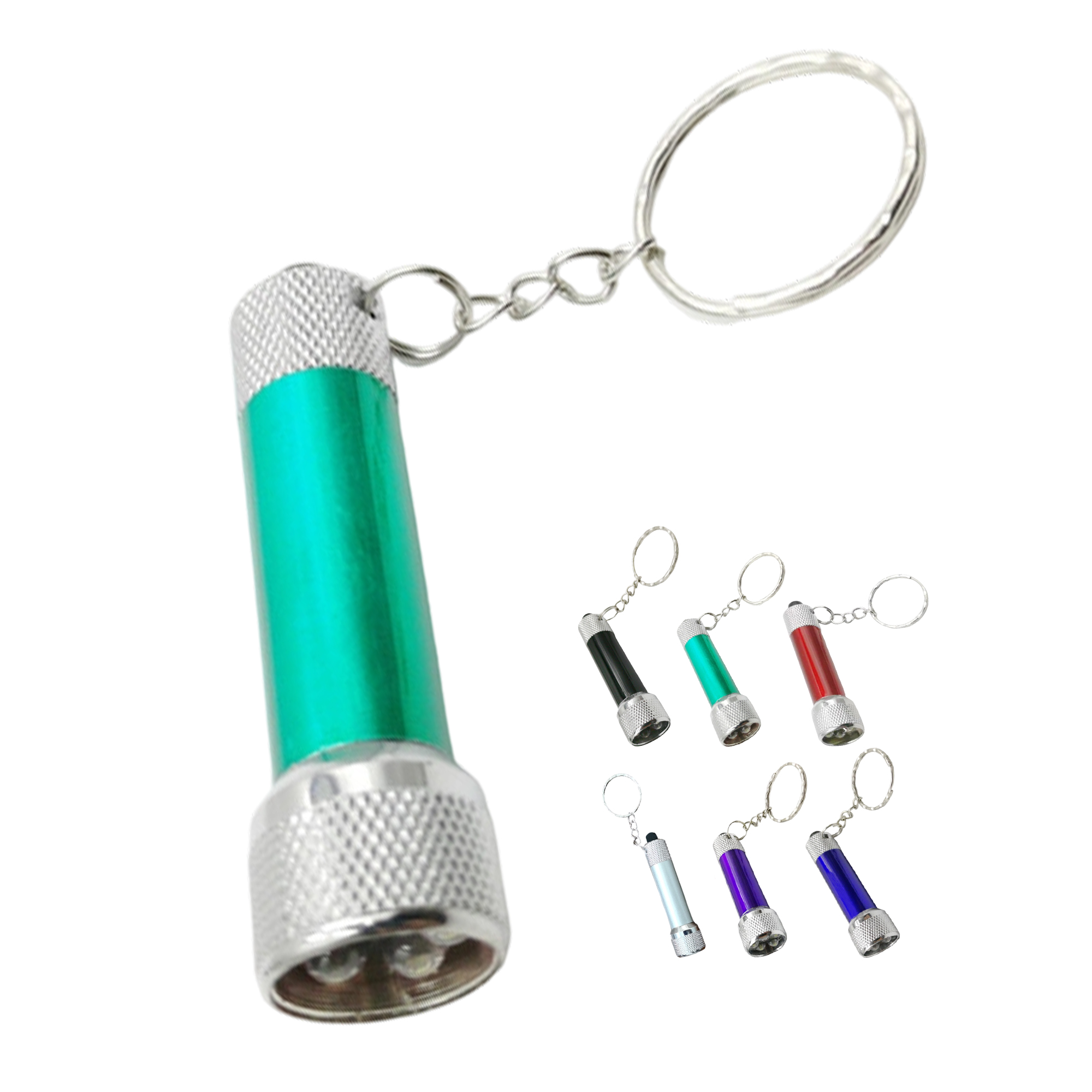 Aluminum Mini Flashlight With Three Led And Swivel Chain 2.7" By 0.7" 5