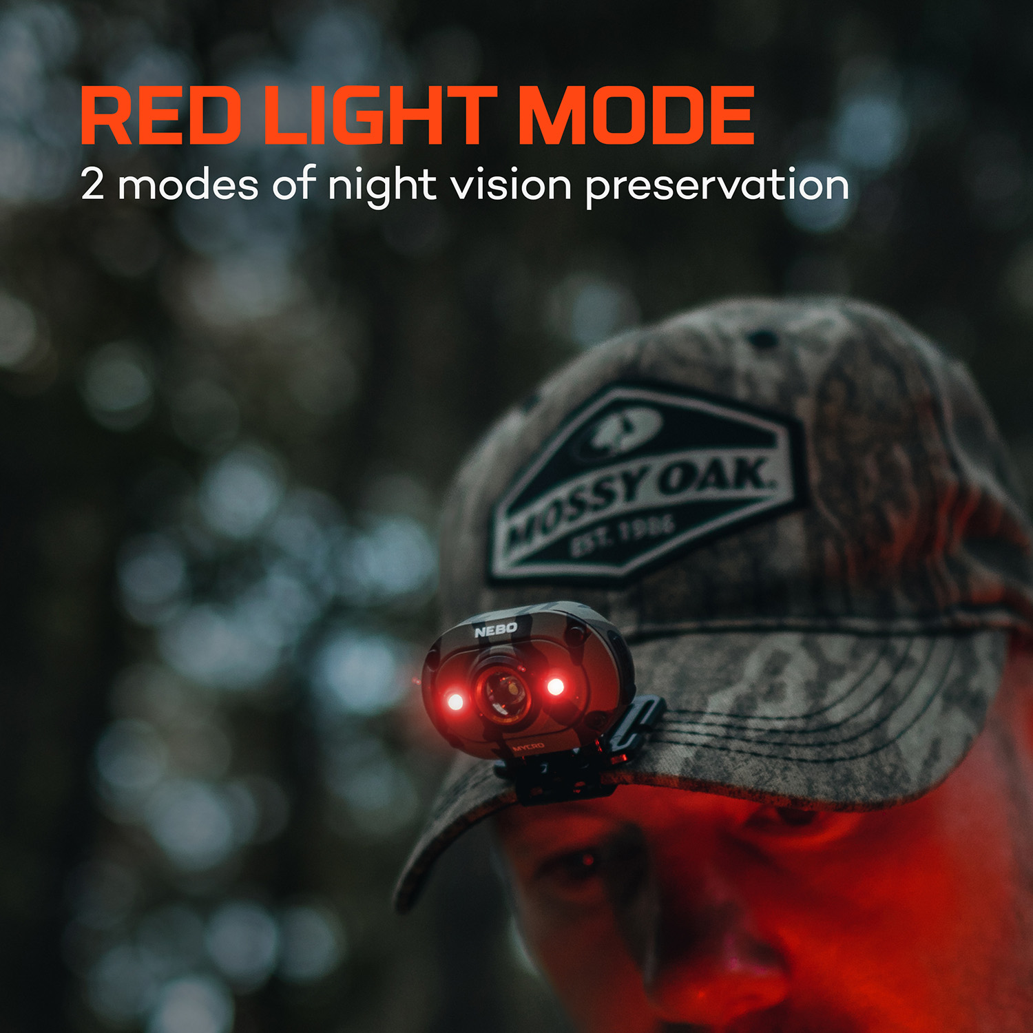 NEBO® MYCRO 450 RECHARGEABLE HEADLAMP MOSSY OAK CAMOUFLAGE 6