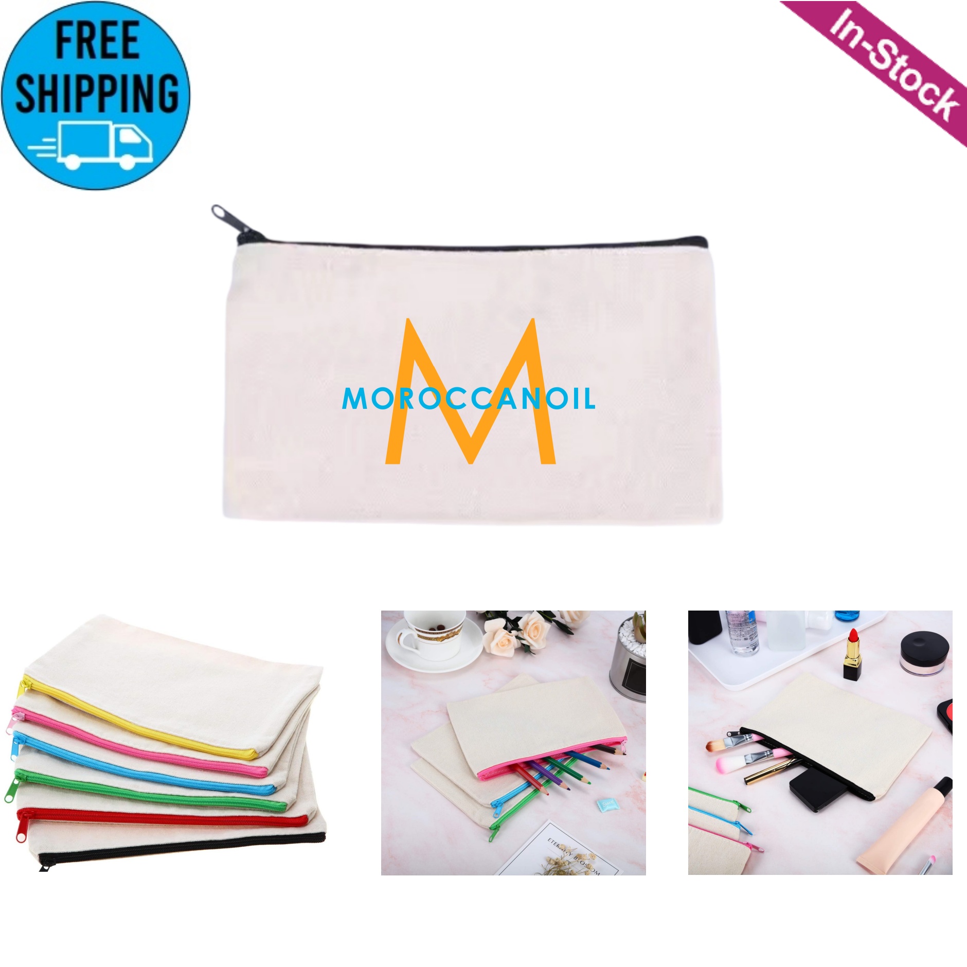 Canvas Pencil Pouch Cosmetic Bag 1