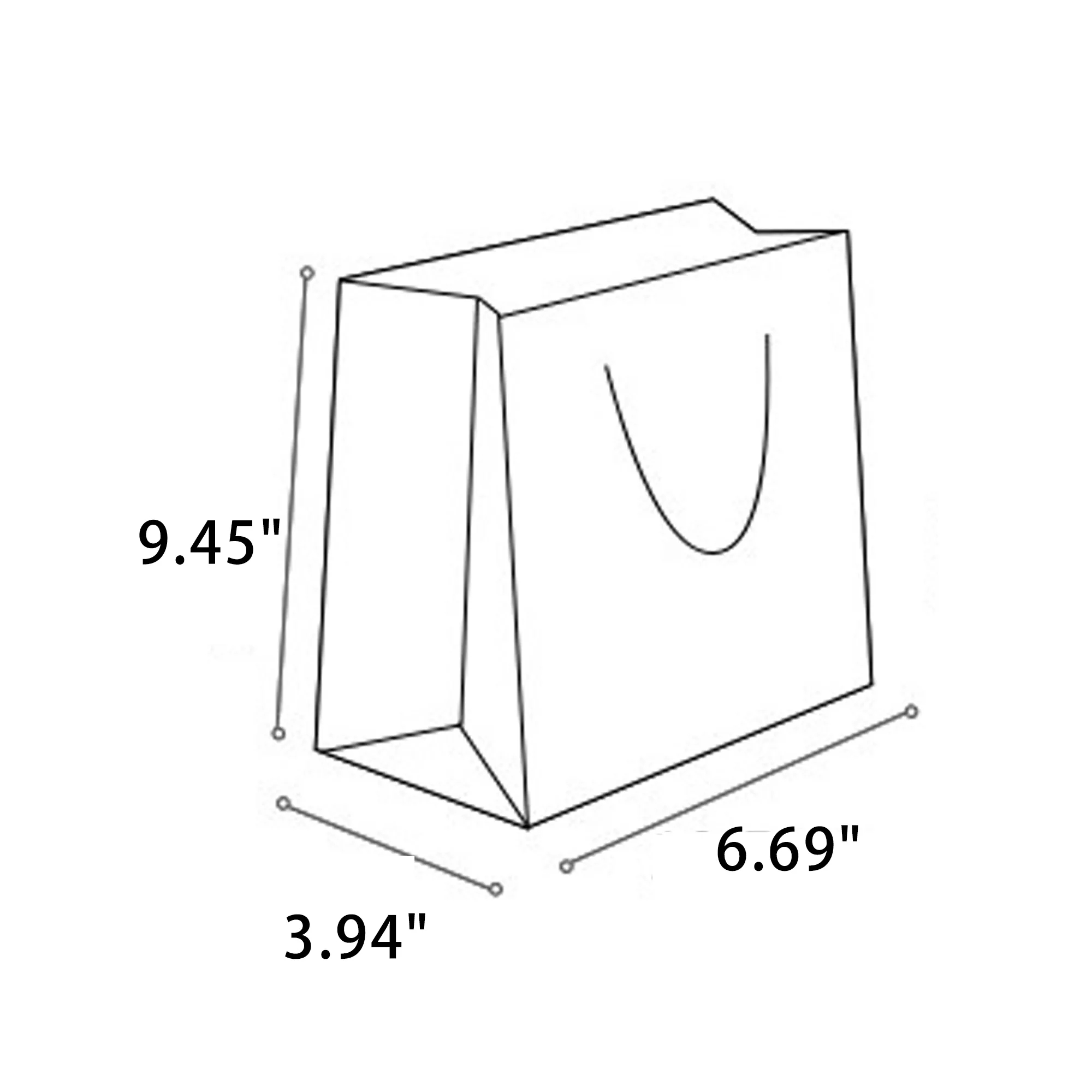 Horizontal White Paper Euro Tote Bag W/ CottonRope Handles 3