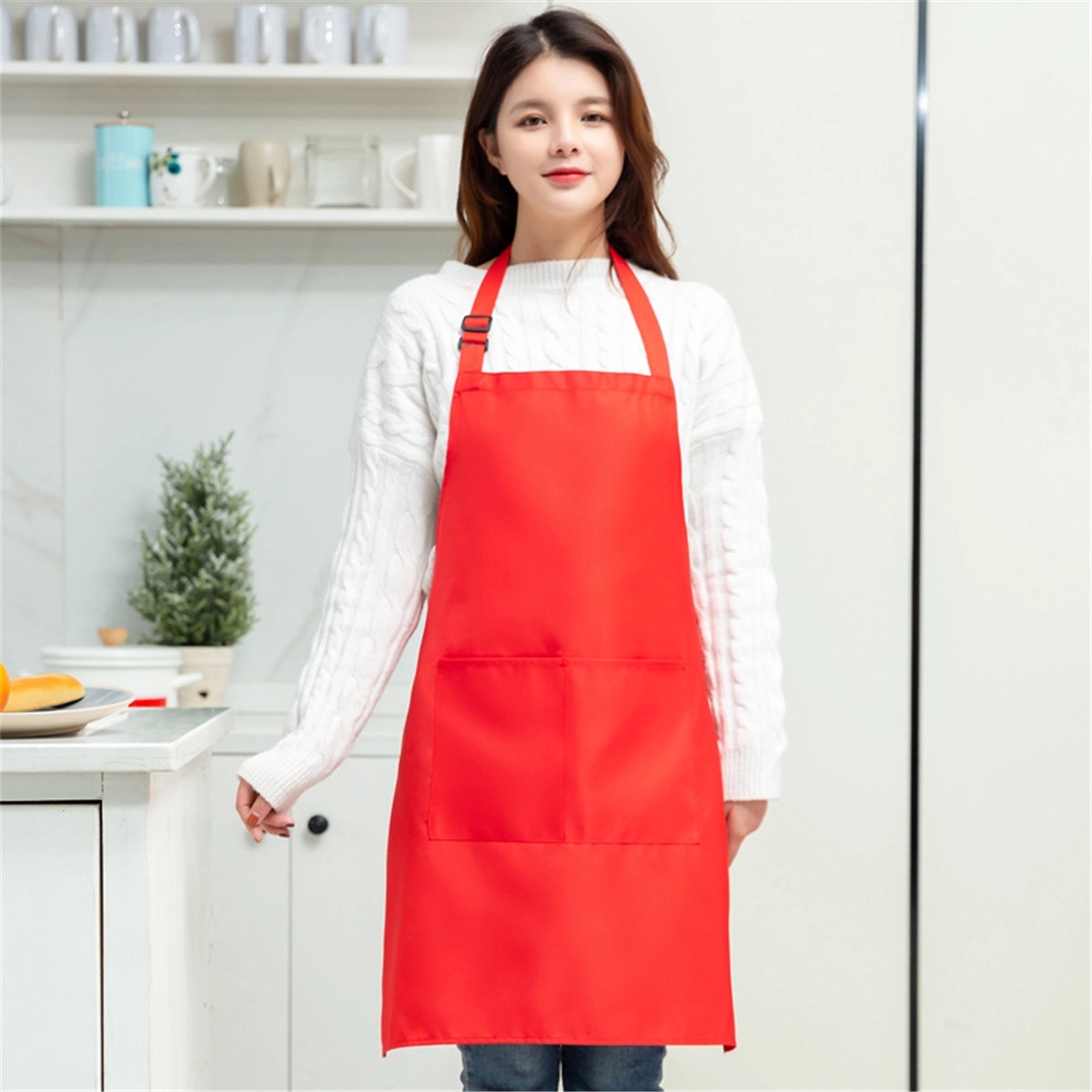 Adjustable Apron with 2 Pockets for BBQ,Cooking,Kitchen 6