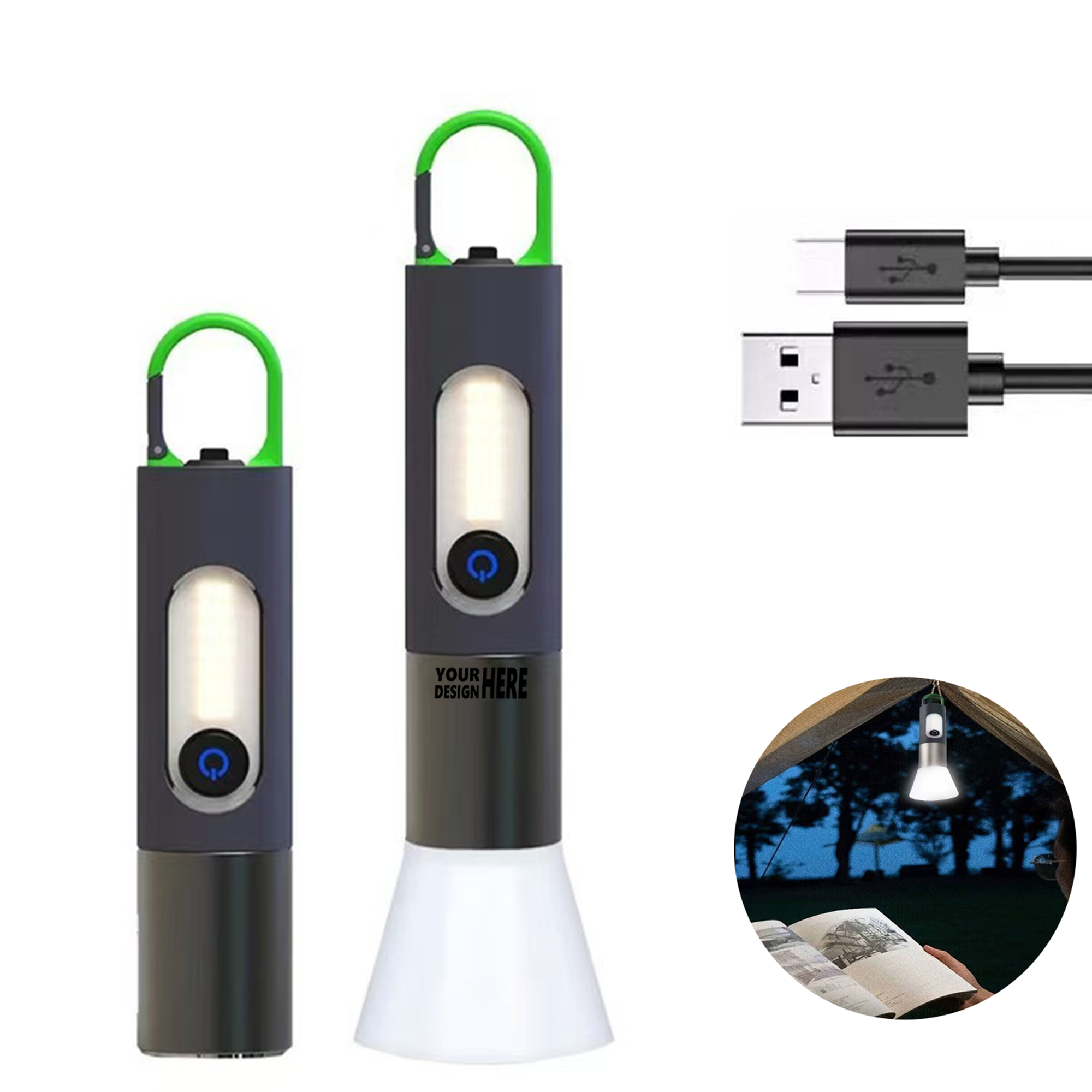 Camping Flashlight - Zoomable, USB Powered 2