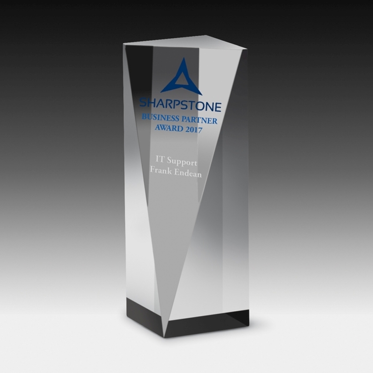 Screen Printed Carved Obelisk Award - 6" 2