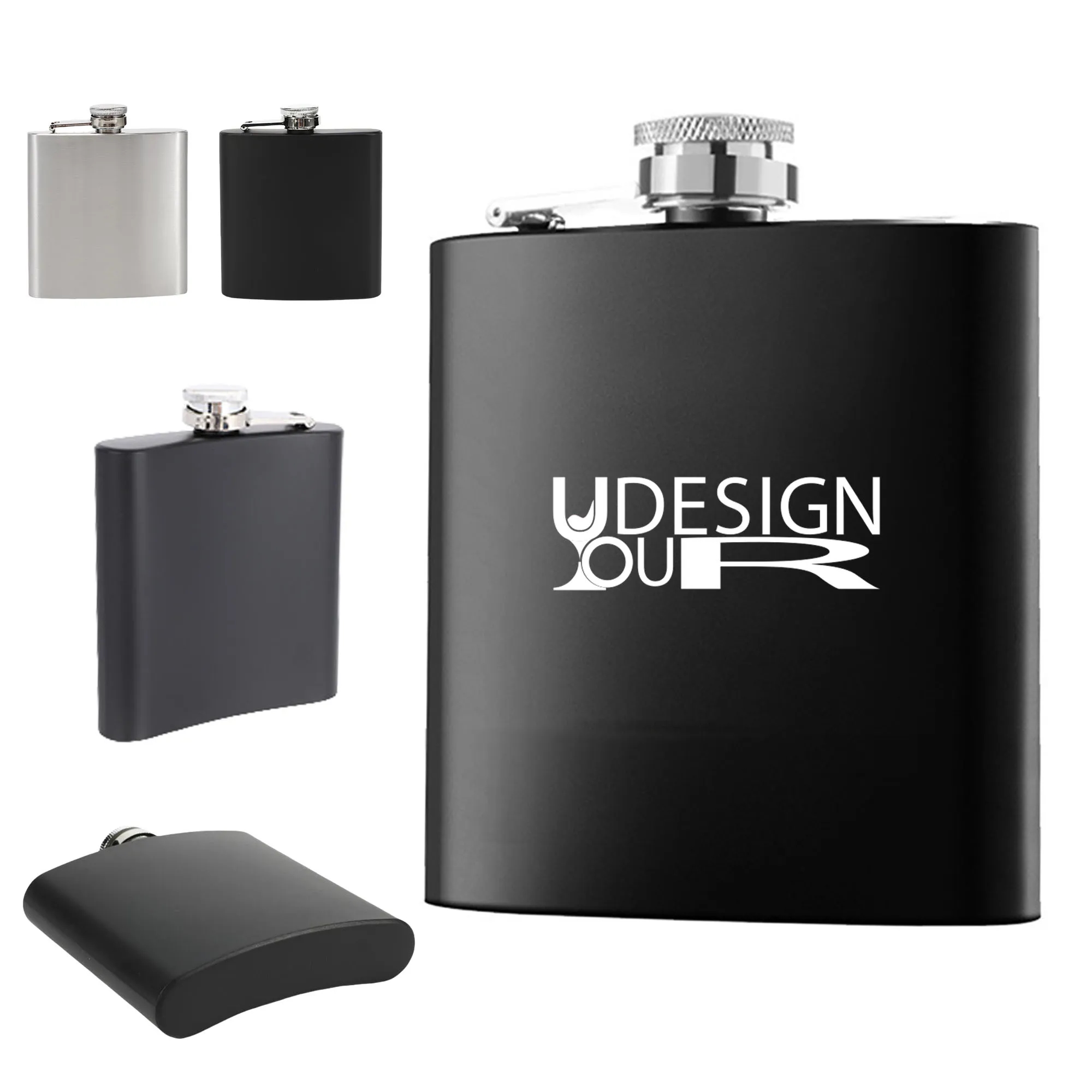 6oz Stainless Steel Flask, custom water bottle with logo imprint 2