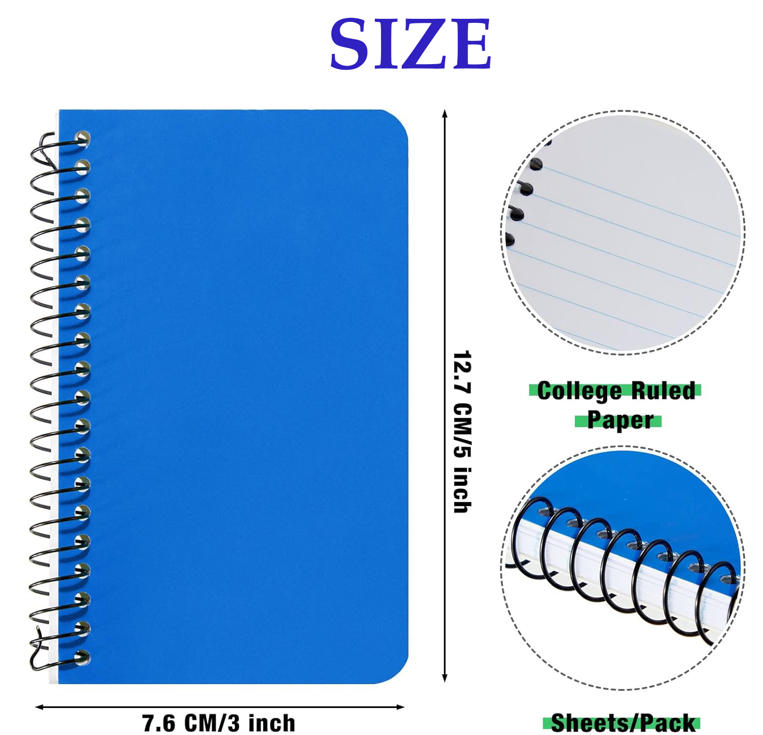 PP Coil Book Waterproof 60 Sheets 5 x 3" College Ruled Pocket Notebook 2