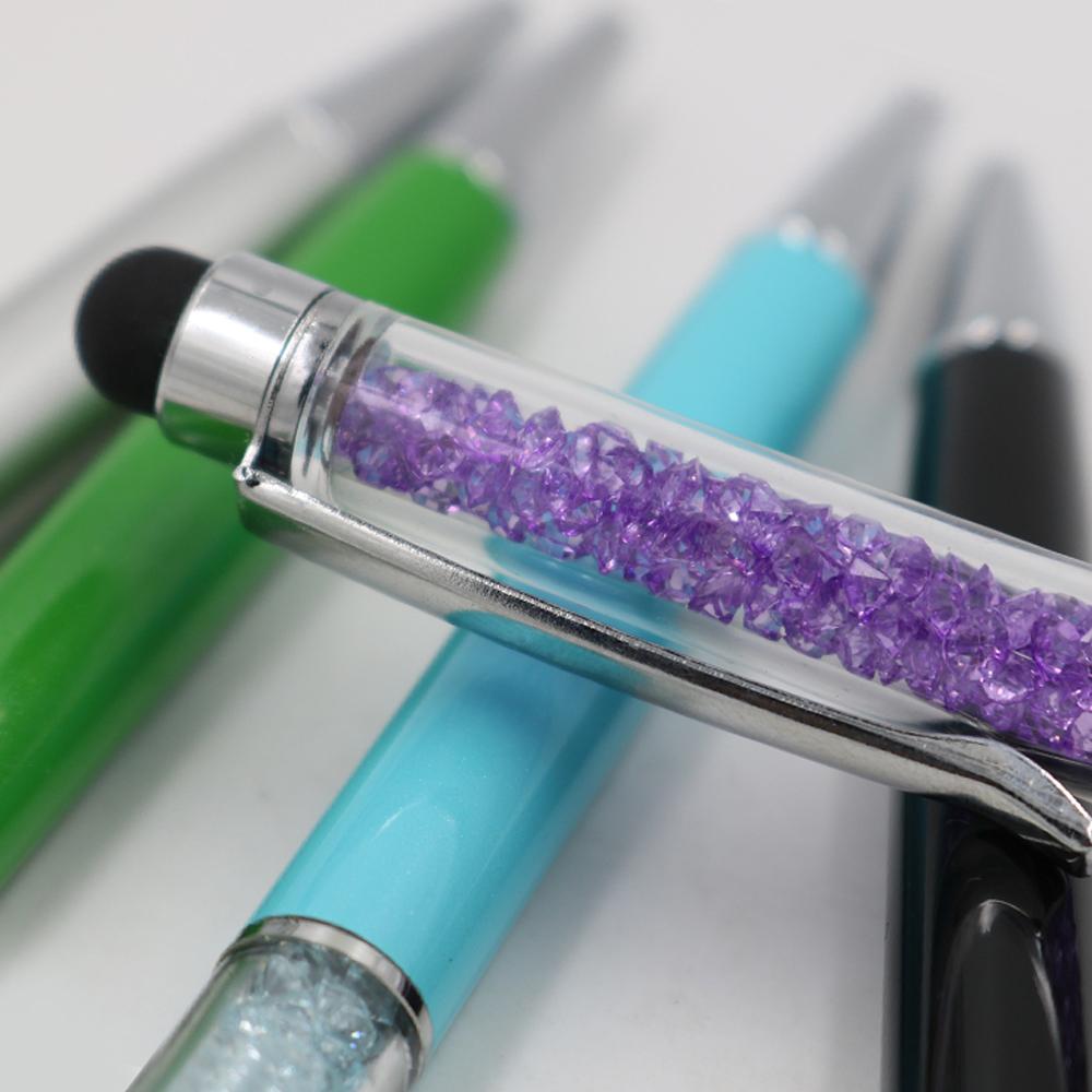 Metallic Crystal Bling Pen with Stylus 4
