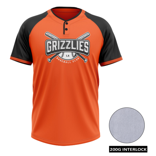 Men's & Kids' Sublimation 2-Button Baseball Jersey - 200G 4