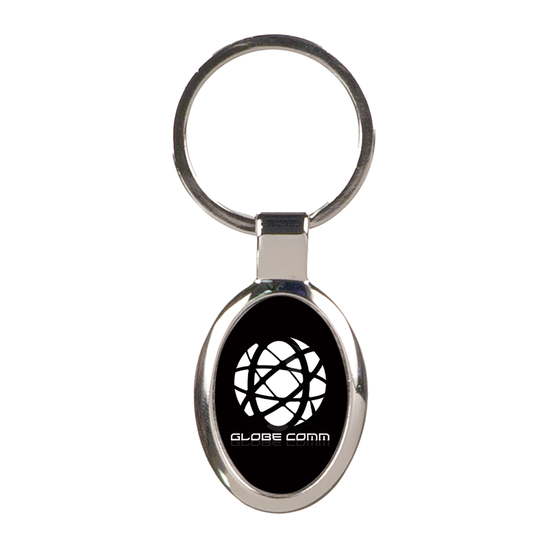 Black Laserable Metal Oval Keychain 1