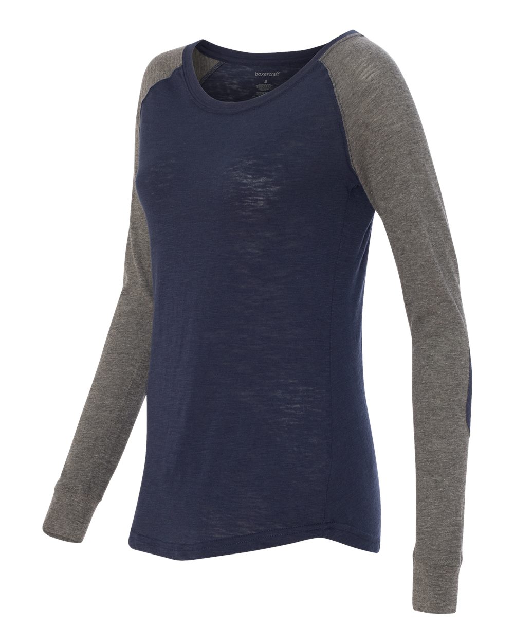 Women's Preppy Patch Slub Long Sleeve T-Shirt - T66 43